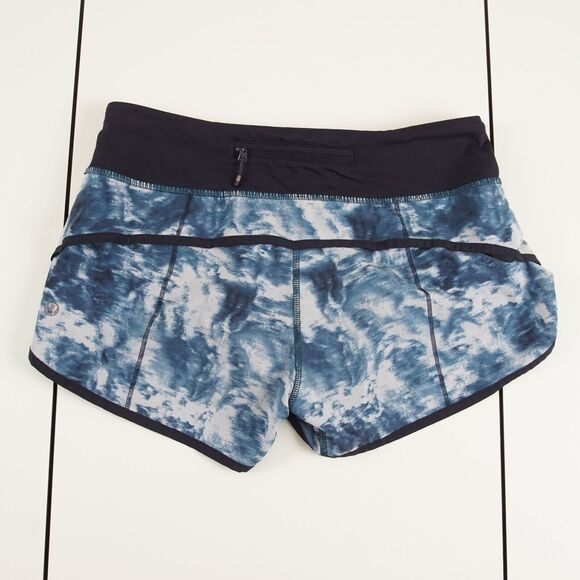 Lululemon Sea Side Blue Speed Running Shorts Womens Sz 4 - Picture 2 of 8
